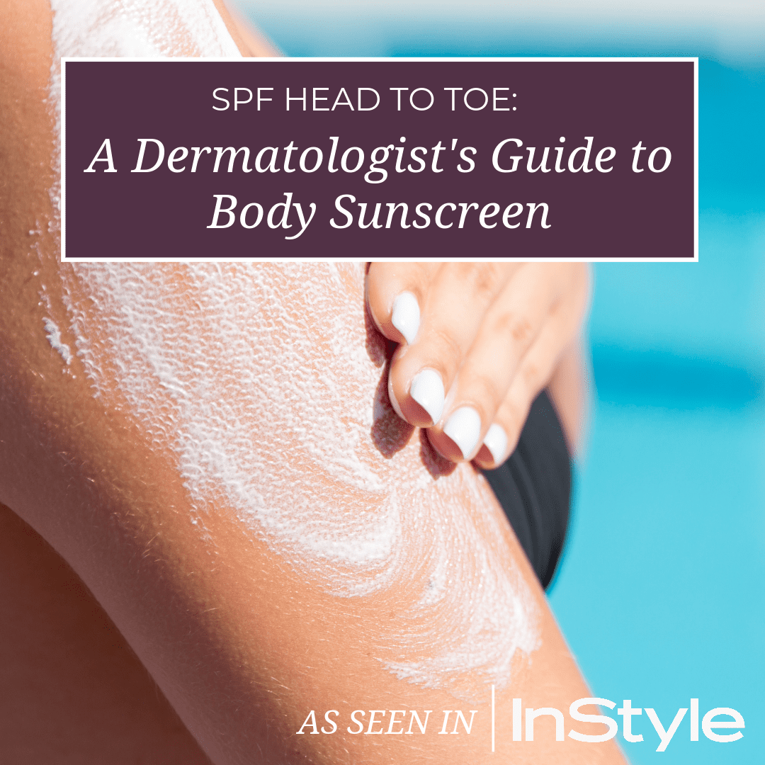 Selection of various body sunscreen products